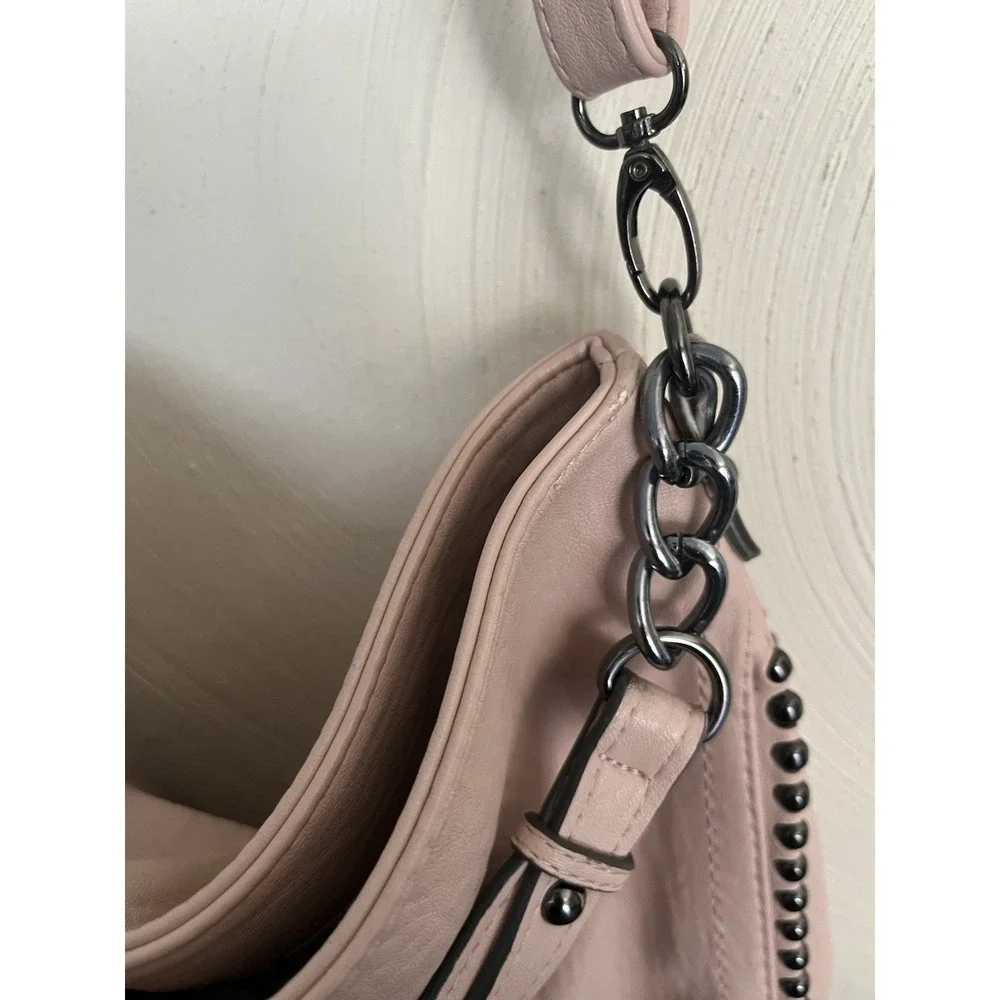New! Jessica Simpson Camile Hobo Stud-Trim Shoulder Tote Bag